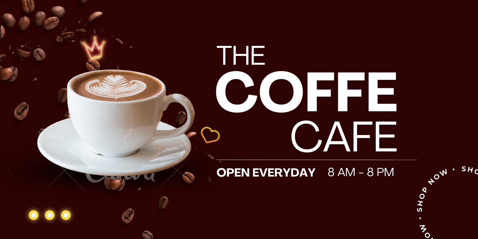 Brown Photocentric Minimalist Coffee Shop Banner